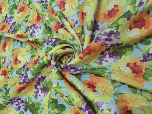 Yellow roses design digital print poly canvas 58"