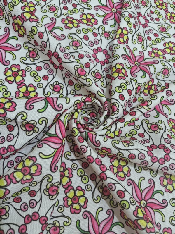 Pink floral beauty design digital print poly canvas 58"