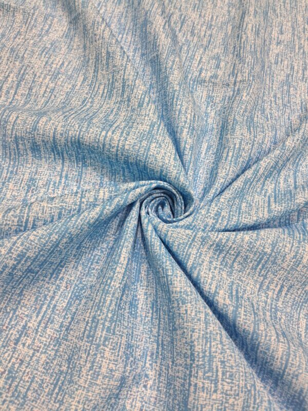 Blue digital print cotton blend fabric 36"