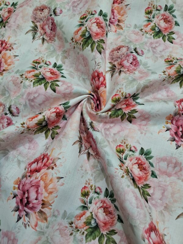 Multicolor floral design digital print cotton blend fabric 36" 002