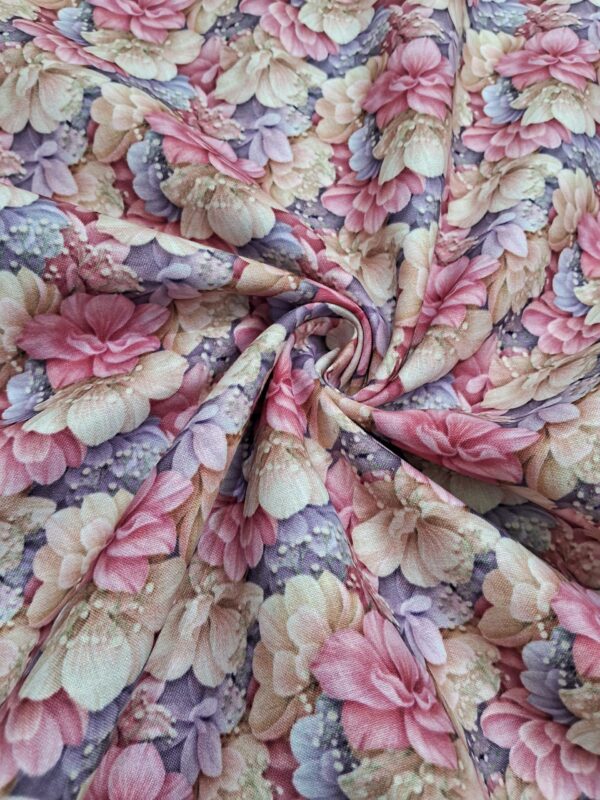 Multicolor floral design digital print cotton blend fabric 36" 002
