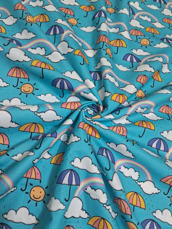Sky design digital print cotton blend fabric 36"