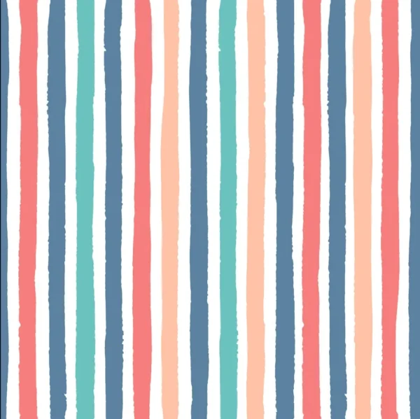 Grunge Stripes Pattern (Coral, Teal, Navy, Peach) Pattern customizable