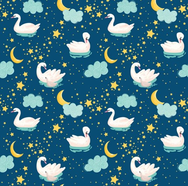Quirky space swan print customizable