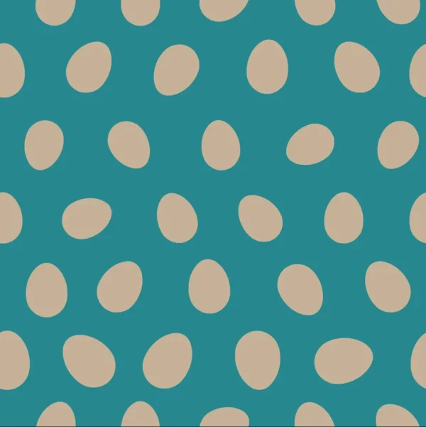 Beige Oval Polka Dot Pattern on Teal customizable