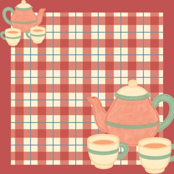 Quirky Poly canvas tea mats size: 12"x12"