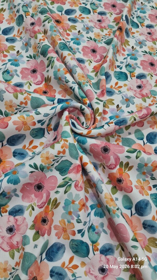 watercolor meadow floral poly canvas fabric 60 inch width