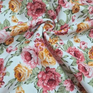 vintage bouquet floral poly canvas fabric 60 inch width