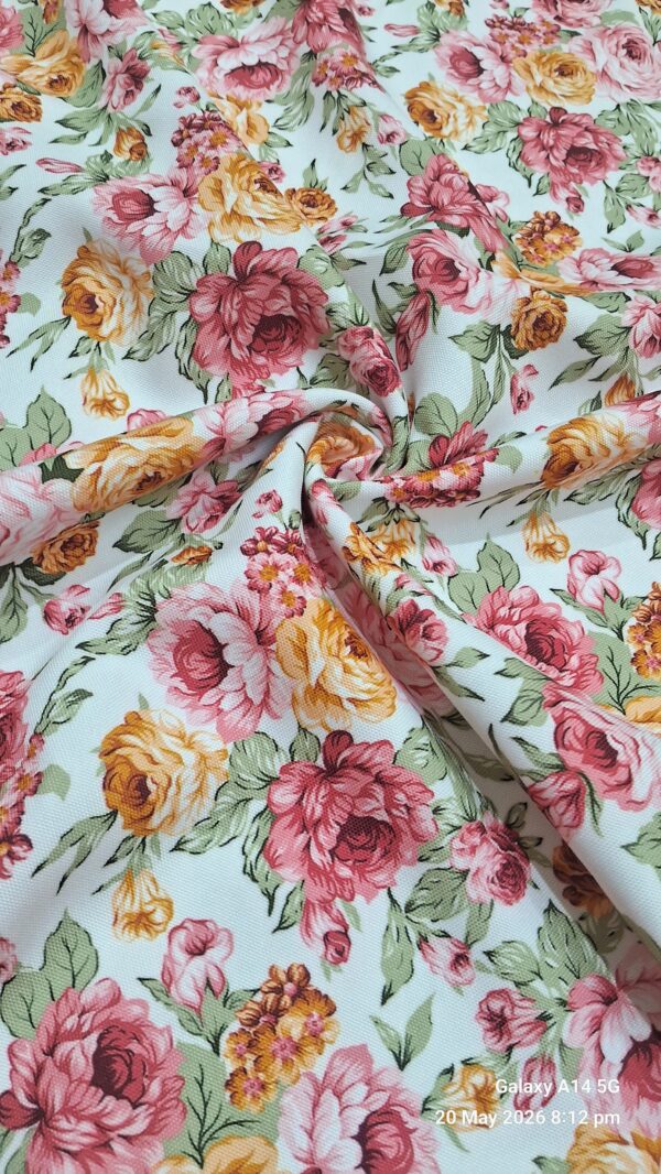vintage bouquet floral poly canvas fabric 60 inch width
